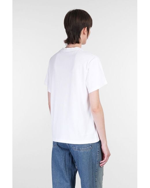 T-Shirt in Cotone Bianco di Carne Bollente in White