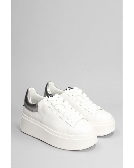 Sneakers Moby in Pelle Bianca di Ash in White