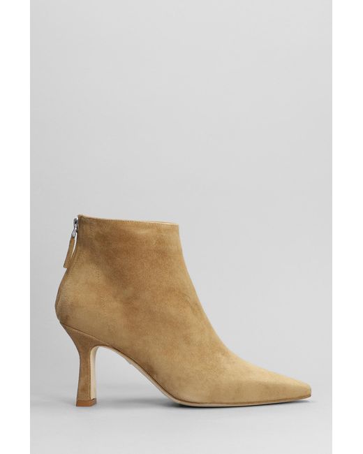The Seller Brown High Heels Ankle Boots In Leather Color Suede