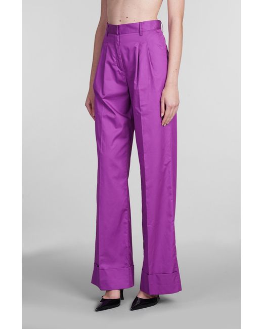 Pantalone Nathalie in Cotone Viola di ANDAMANE in Purple