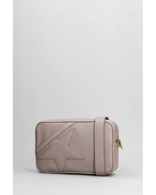 Golden Goose Deluxe Brand Gray Shoulder Bag In Taupe Leather