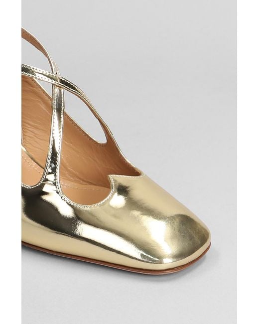 A.Bocca Metallic Pumps In Gold Leather