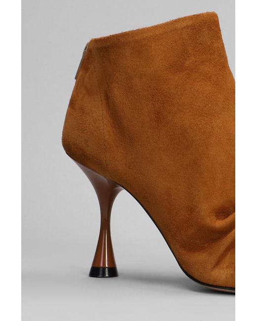 Marc Ellis Brown High Heels Ankle Boots In Leather Color Suede