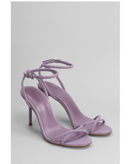 SCHUTZ SHOES Pink Sandals In Viola Suede