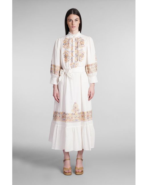 Antik Batik Neil Dress In White Cotton