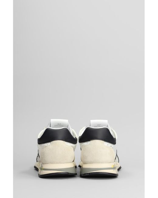 Sneakers Lucy in Camoscio e Tessuto Bianco di Premiata in White