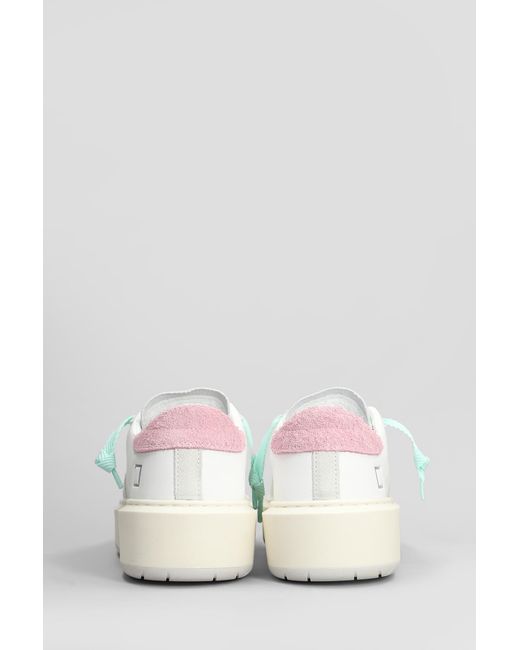 Sneakers Hill Low Platform in Pelle Bianca di Date in White