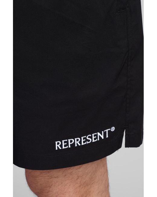 Represent Shorts In Black Cotton for men