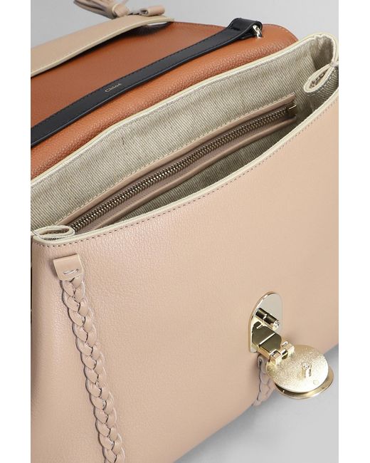 Chloé Natural Penelope Shoulder Bag In Beige Leather