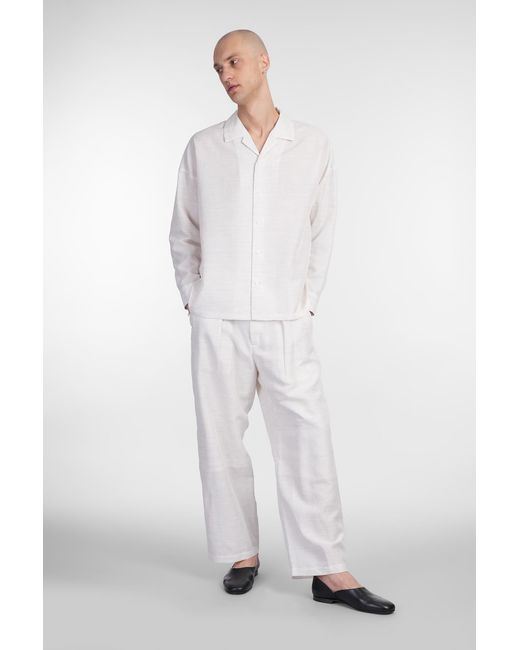 Pantalone in lino Bianco di Attachment in White da Uomo