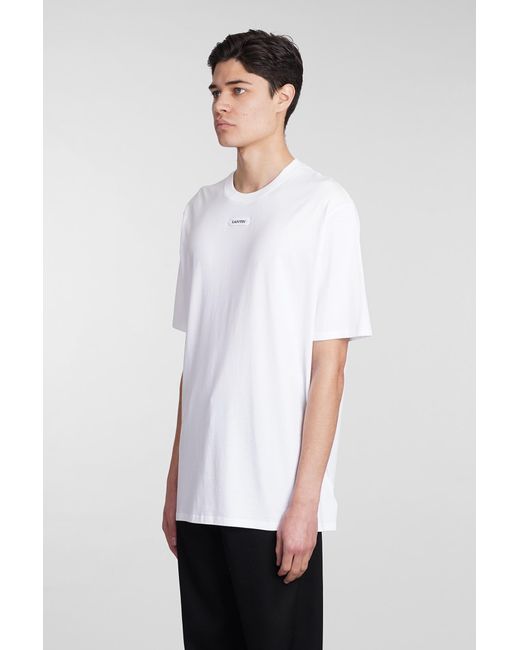 T-Shirt in Cotone Bianco di Lanvin in White da Uomo