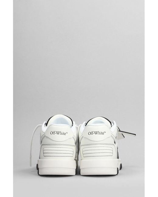 Off-White c/o Virgil Abloh White Out Of Office Sneakers In Black Leather