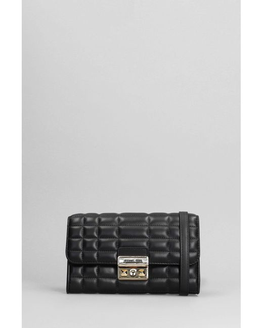 Borsa a spalla Tribeca in Pelle Nera di Michael Kors in Gray