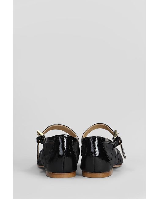 Ballerine in pelle e tessuto Nero di Fabio Rusconi in Gray