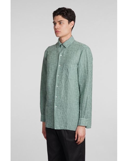 Massimo Alba Bowles Shirt In Green Cotton for men