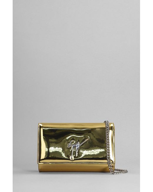 Pochette Cleopatra in Pelle Oro di Giuseppe Zanotti in Gray
