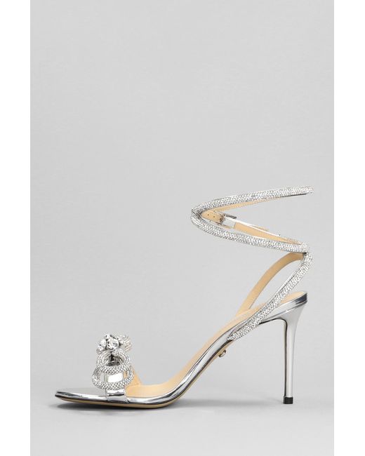 Mach & Mach Multicolor Sandals In Silver Leather