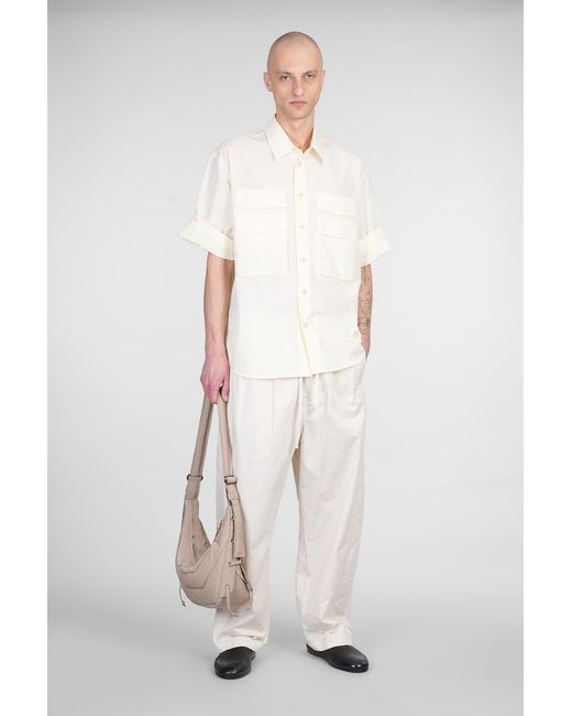 Pantalone in Cotone Beige di Lemaire in White da Uomo