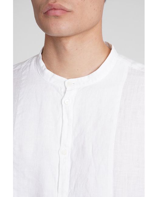 Camicia Kos in lino Bianco di Massimo Alba in White da Uomo