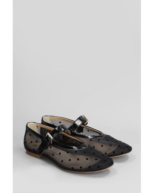Ballerine in pelle e tessuto Nero di Fabio Rusconi in Gray