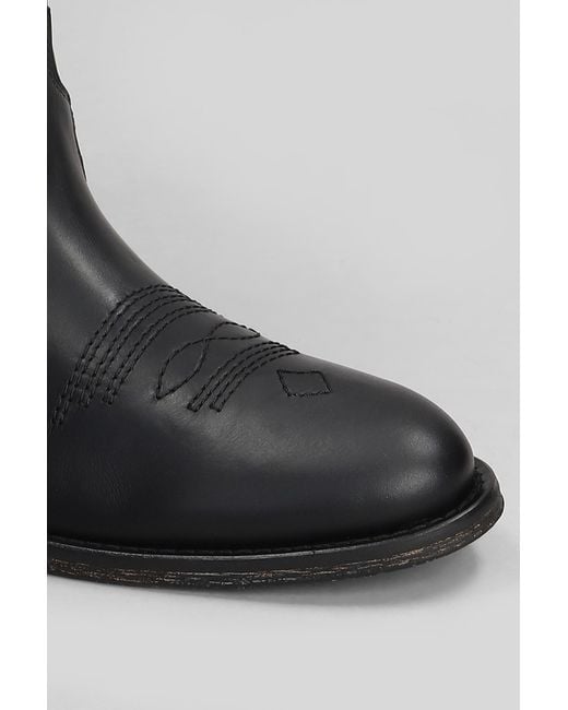 Tronchetti texani in Pelle Nera di Via Roma 15 in Black
