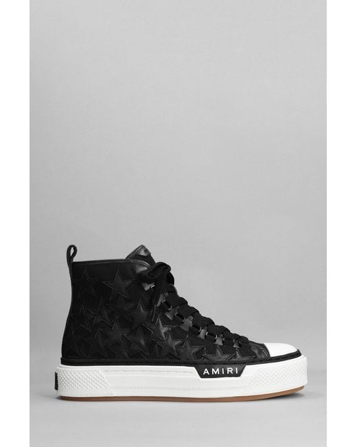 Amiri Stars Court Hi Sneakers In Black Canvas for Men - Save 5% | Lyst