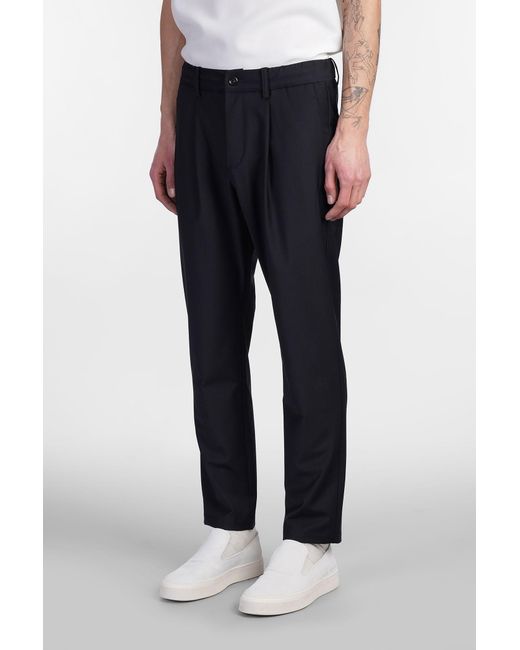 Attachment Black Pants In Blue Polyester for men