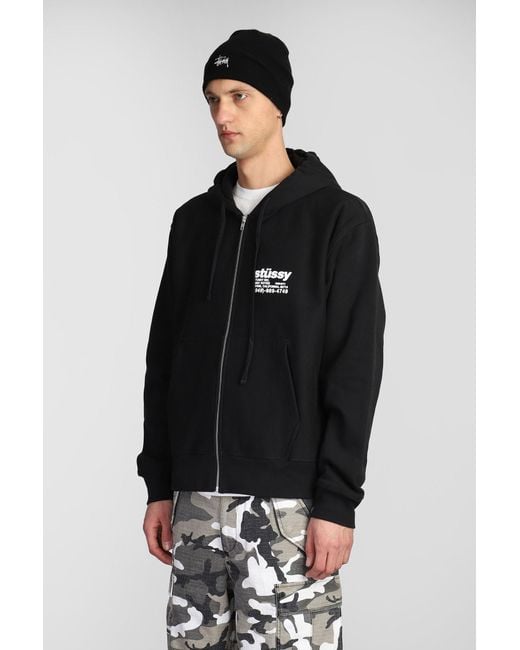 Felpa in Nylon Nero di Stussy in Black da Uomo