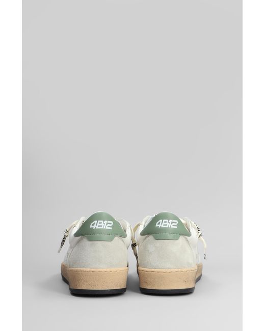 Sneakers Playnew in pelle e camoscio Bianco di 4b12 in White da Uomo