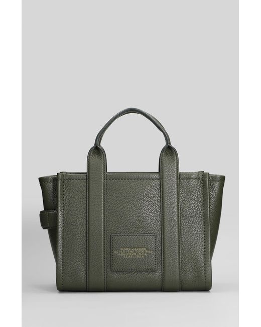 Marc Jacobs Gray The Small Tote Tote In Green Leather