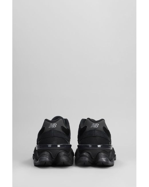 New Balance 9060 Sneakers In Black Leather And Fabric
