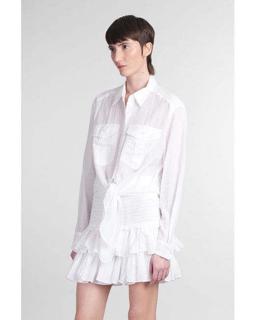 Camicia Nath in Cotone Bianco di Isabel Marant in White