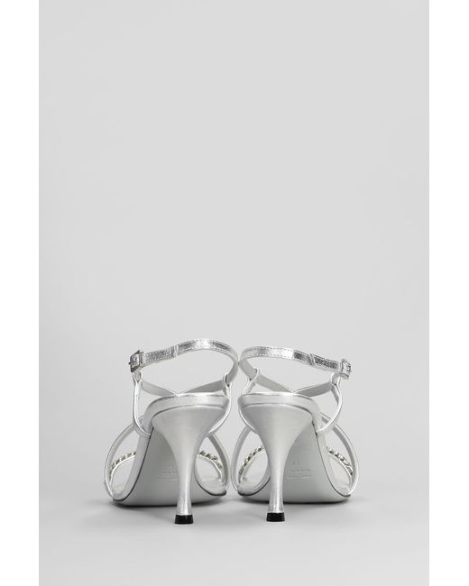 Sandali Hyden Lux in Pelle Argento di Roberto Festa in White