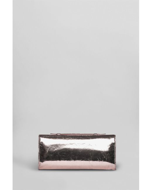 Pochette Sparkilg clutch in Pelle Rame di Secret Pon-pon in Gray