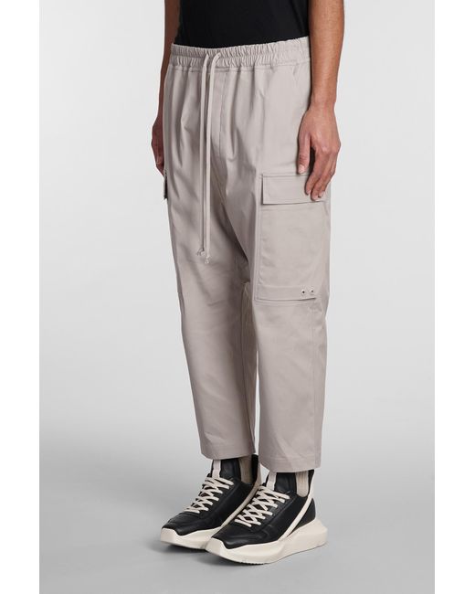 Rick Owens Natural Cargo Cropped Pants for men