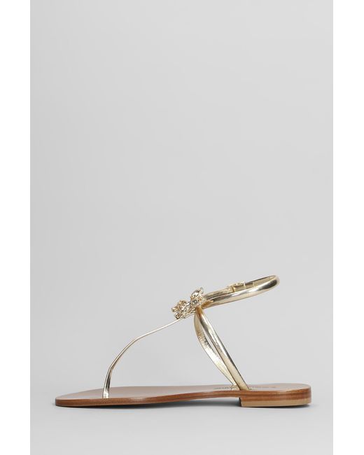 Sandali flats in Pelle Bronzo di EDDICUOMO in White