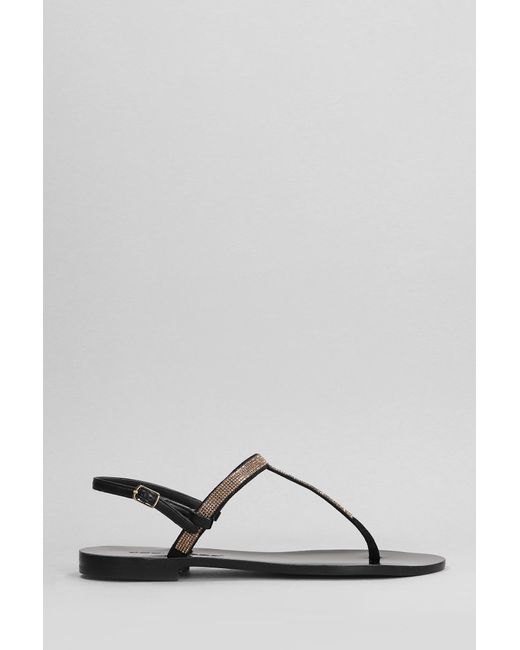 Sandali flats in Pelle Nera di EDDICUOMO in Black