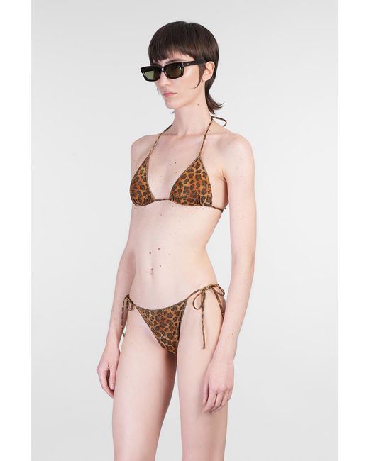 Beachwear Leah overlock in Poliammide Animalier di Mc2 Saint Barth in Pink