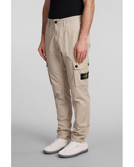 Stone Island Natural Pants In Beige Cotton for men