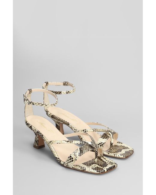 Anna F. Sandals In Python Print Leather | Lyst