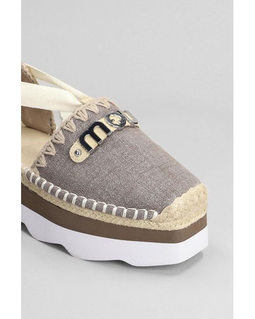 Mou Multicolor Espa Sandal Espadrilles In Grey Synthetic Fibers