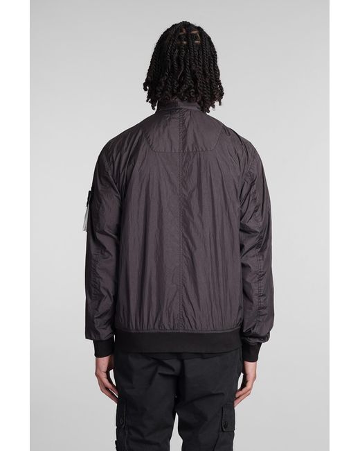 Stone Island Gray Casual Jacket In Grey Polyamide for men