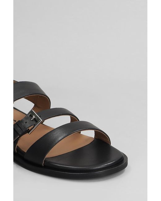 Sandali flats Etoile Buckles New in Pelle Nera di Carmens in Gray