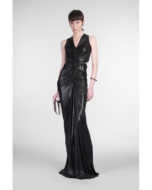 Abito donna Poppy gown in viscosa Nera di Rick Owens in Black