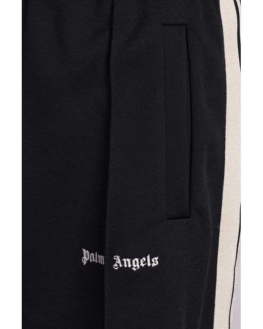 Shorts in Poliestere Nera di Palm Angels in Black da Uomo