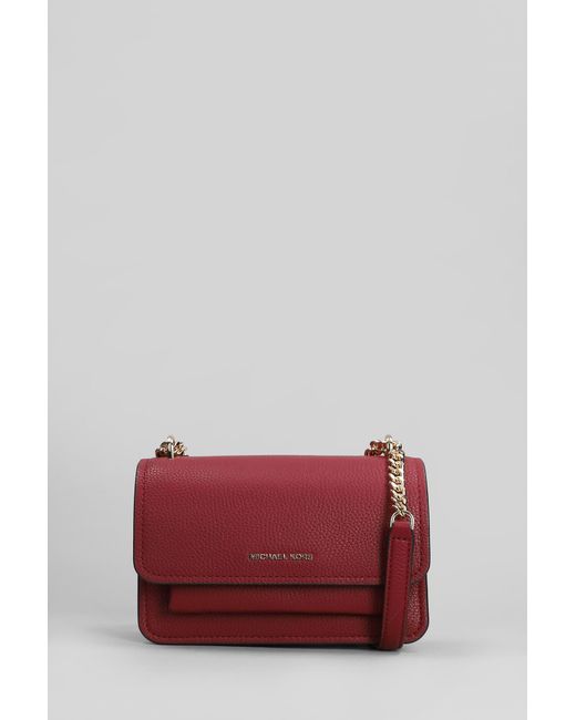 Borsa a spalla Claire in Pelle Bordeaux di Michael Kors in Red