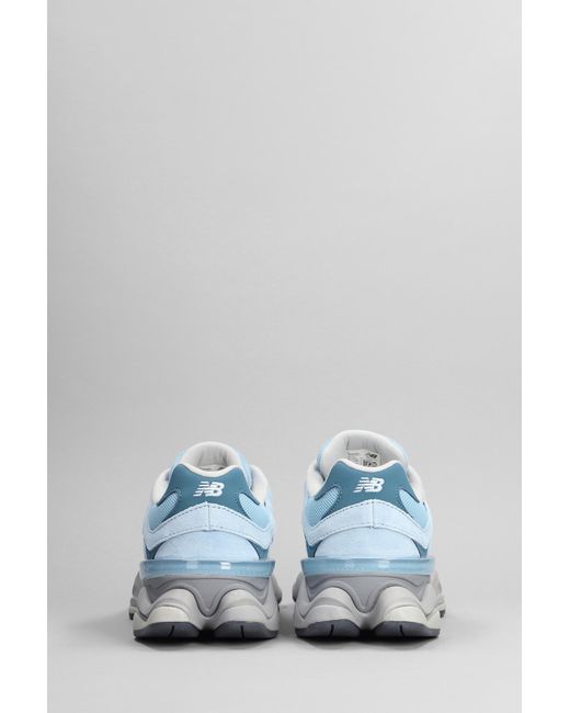 Sneakers 9060 in Camoscio e Tessuto Celeste di New Balance in Blue