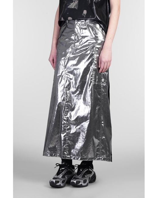 Gonna in Cotone Argento di Junya Watanabe in Black
