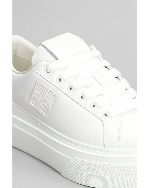 Sneakers City platform in Pelle Bianca di Givenchy in White