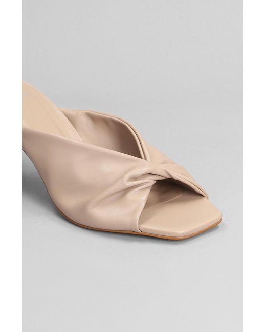 Carrano Pink Slipper-mule In Taupe Leather